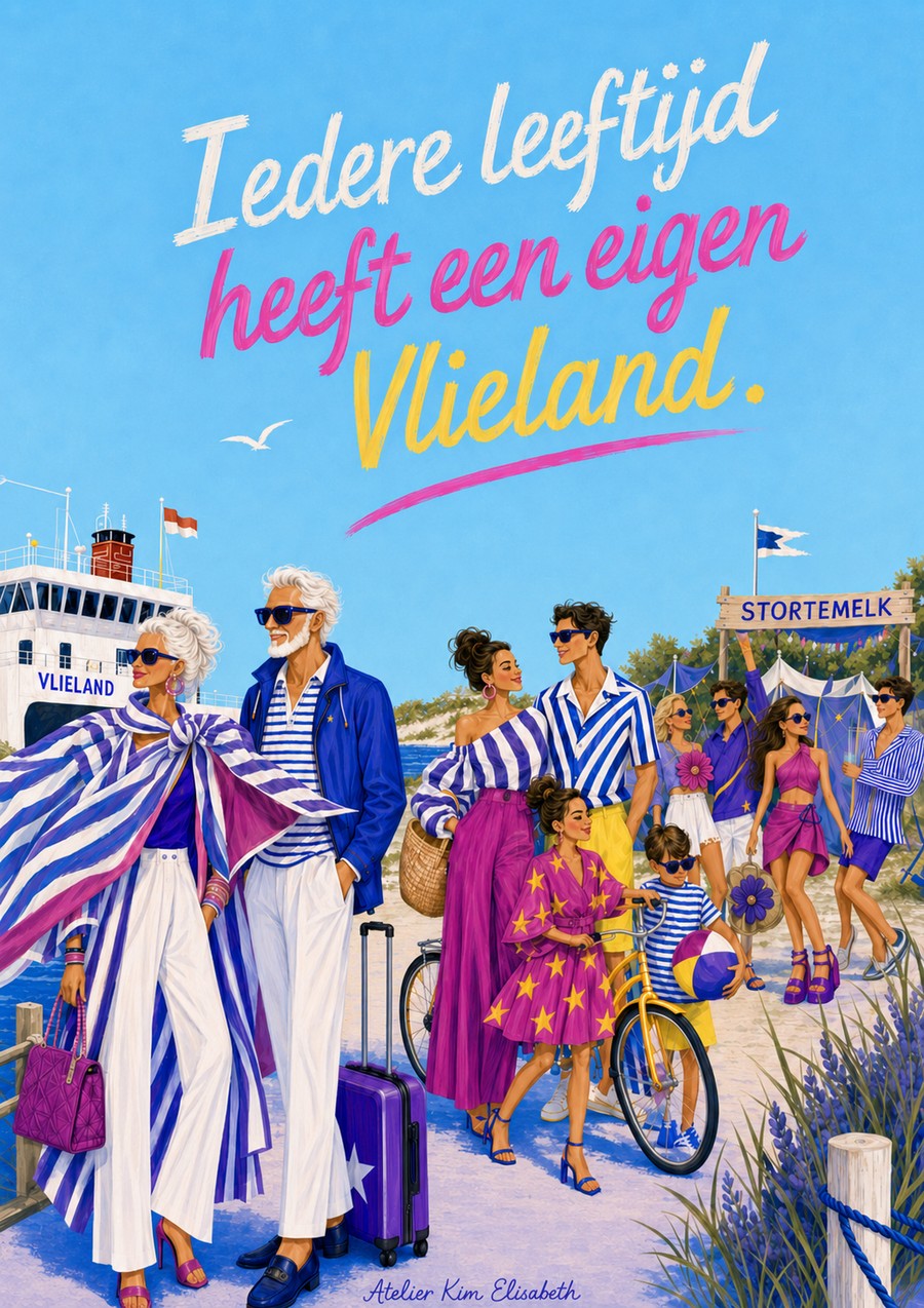 Ansichtkaart Vlieland: Iedere leeftijd heeft een eigen Vlieland.