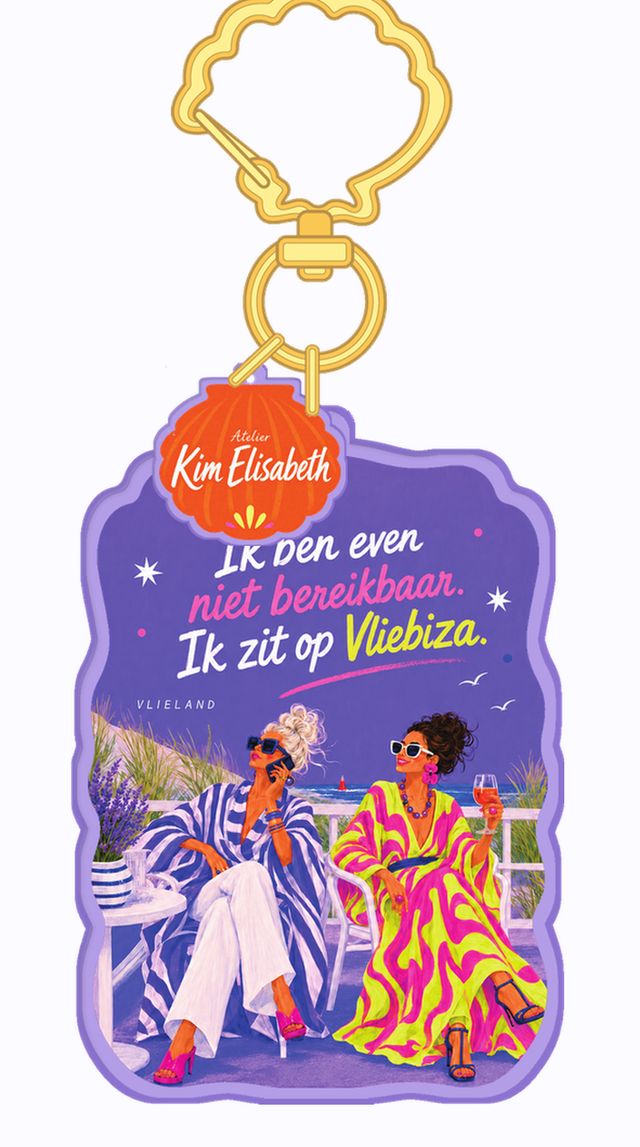 Tashanger Vlieland van acryl met gouden schelpsluiting